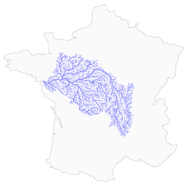 The Loire basin, gathered upstream with WITH RECURSIVE